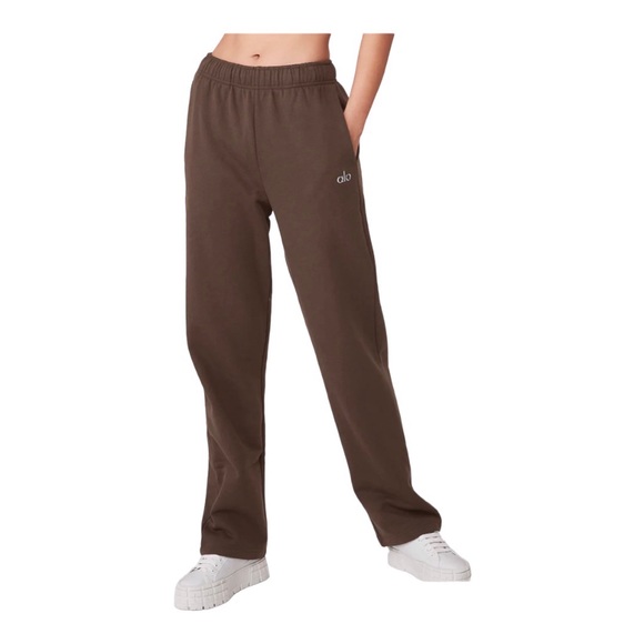 ALO Yoga Pants - Alo Accolade Sweatpant Straight Leg in Expresso Super Soft French Terry